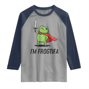 Funny Huzzah Frog Raglan Shirt Im Frogtifa Knight Resist Protest TS02 Sport Gray Navy Print Your Wear