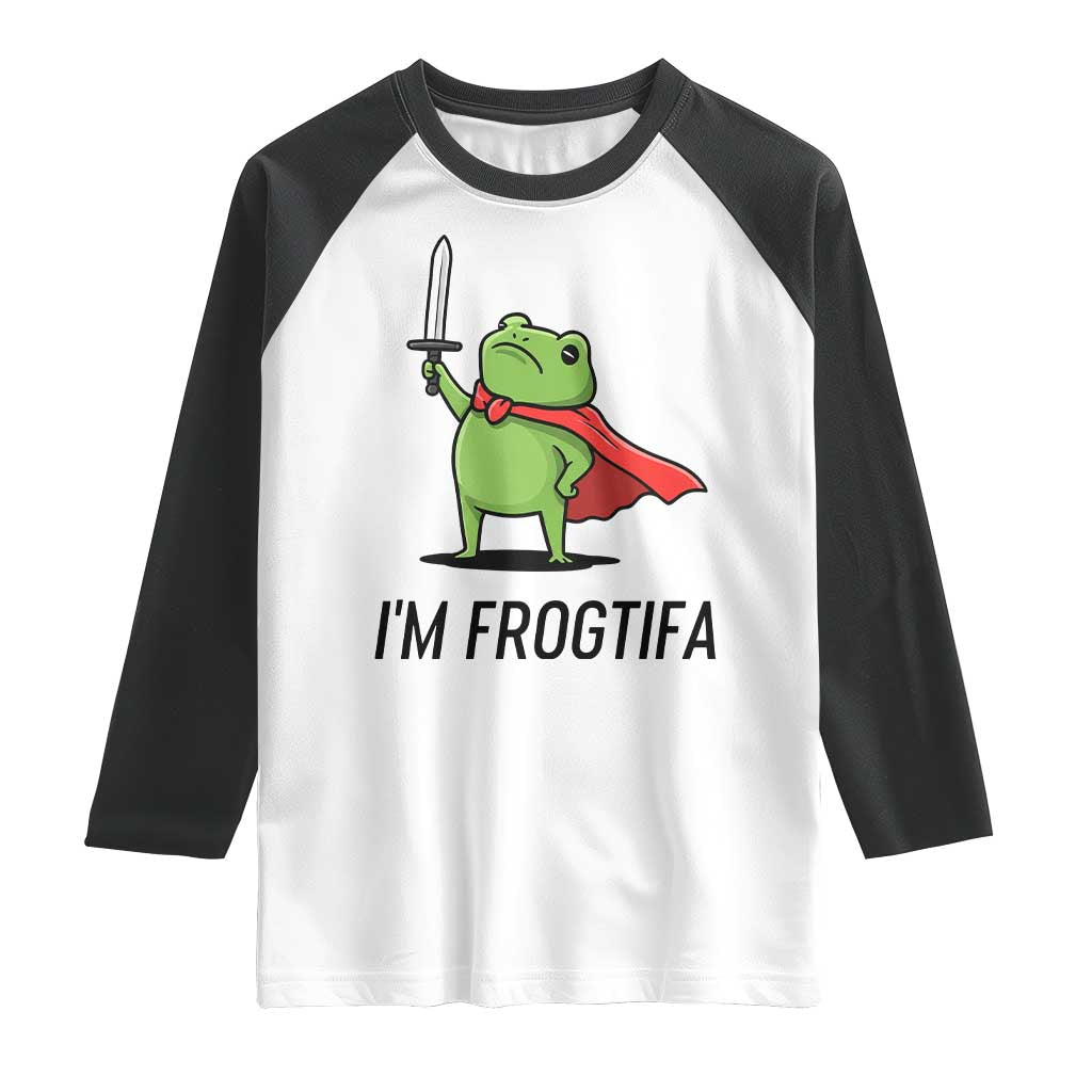 Funny Huzzah Frog Raglan Shirt Im Frogtifa Knight Resist Protest TS02 White Black Print Your Wear
