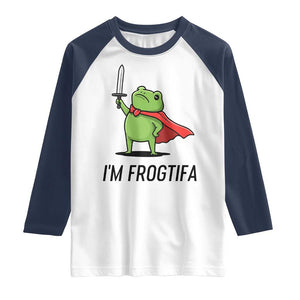 Funny Huzzah Frog Raglan Shirt Im Frogtifa Knight Resist Protest TS02 White Navy Print Your Wear