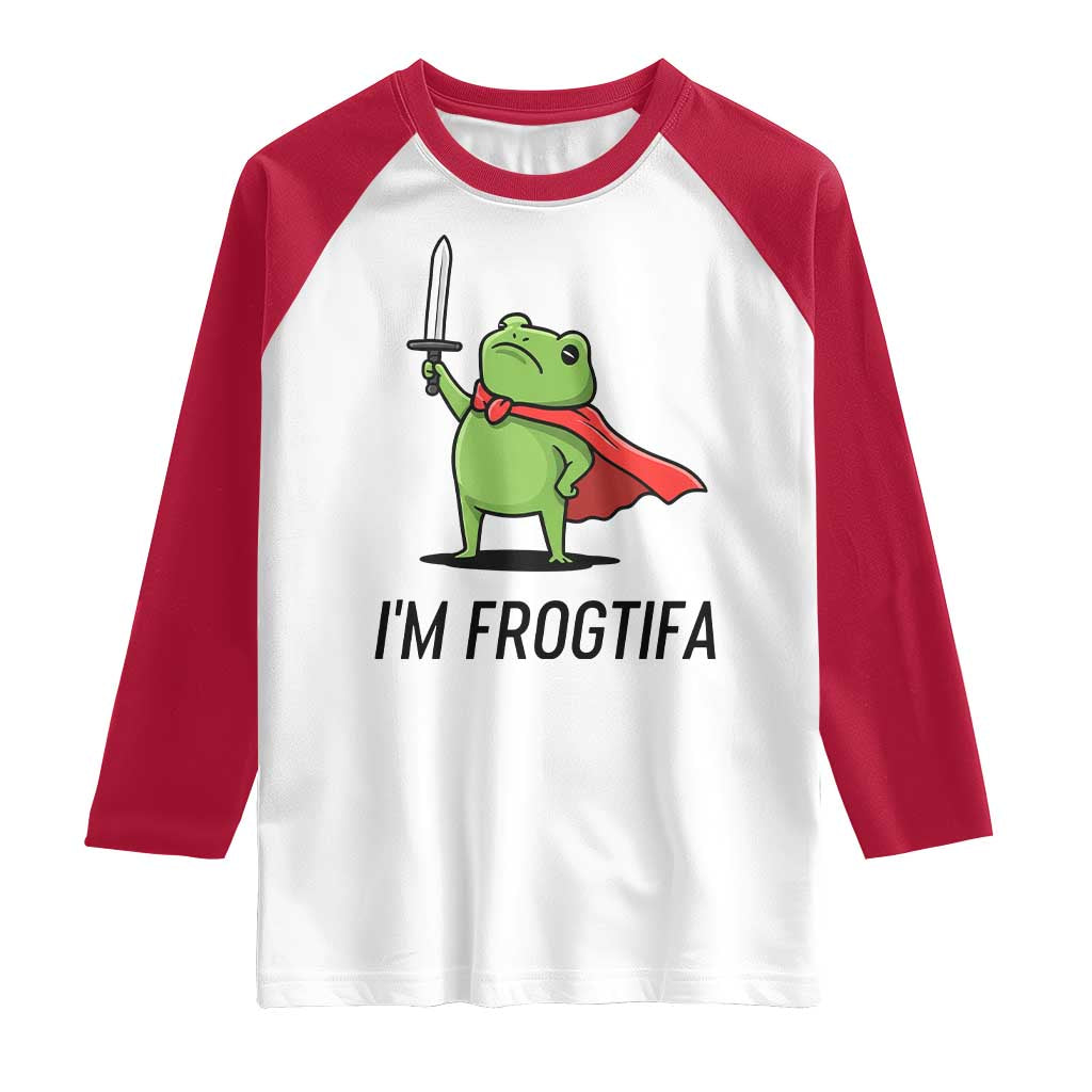 Funny Huzzah Frog Raglan Shirt Im Frogtifa Knight Resist Protest TS02 White Red Print Your Wear