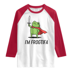 Funny Huzzah Frog Raglan Shirt Im Frogtifa Knight Resist Protest TS02 White Red Print Your Wear