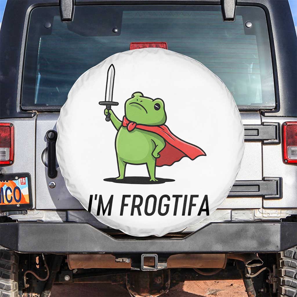 Funny Huzzah Frog Spare Tire Cover Im Frogtifa Knight Resist Protest TS02 No hole White Print Your Wear