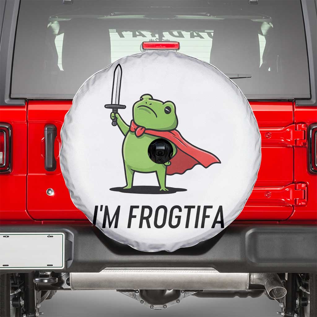 Funny Huzzah Frog Spare Tire Cover Im Frogtifa Knight Resist Protest TS02 White Print Your Wear