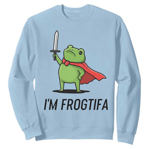 Funny Huzzah Frog Sweatshirt Im Frogtifa Knight Resist Protest - Print Your Wear