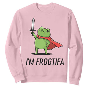 Funny Huzzah Frog Sweatshirt Im Frogtifa Knight Resist Protest - Print Your Wear