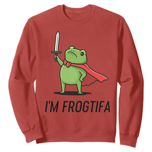Funny Huzzah Frog Sweatshirt Im Frogtifa Knight Resist Protest - Print Your Wear