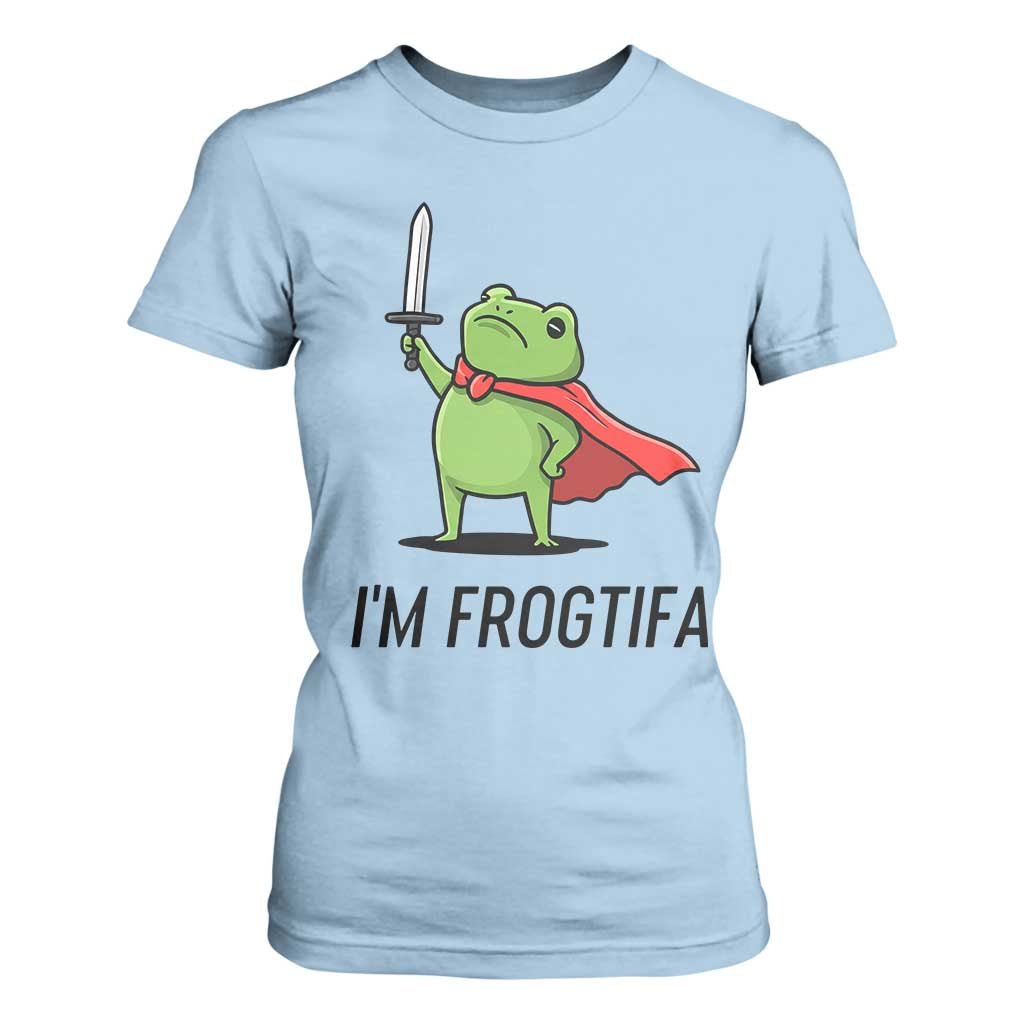 Funny Huzzah Frog T Shirt For Women Im Frogtifa Knight Resist Protest TS02 Light Blue Print Your Wear