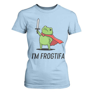 Funny Huzzah Frog T Shirt For Women Im Frogtifa Knight Resist Protest TS02 Light Blue Print Your Wear