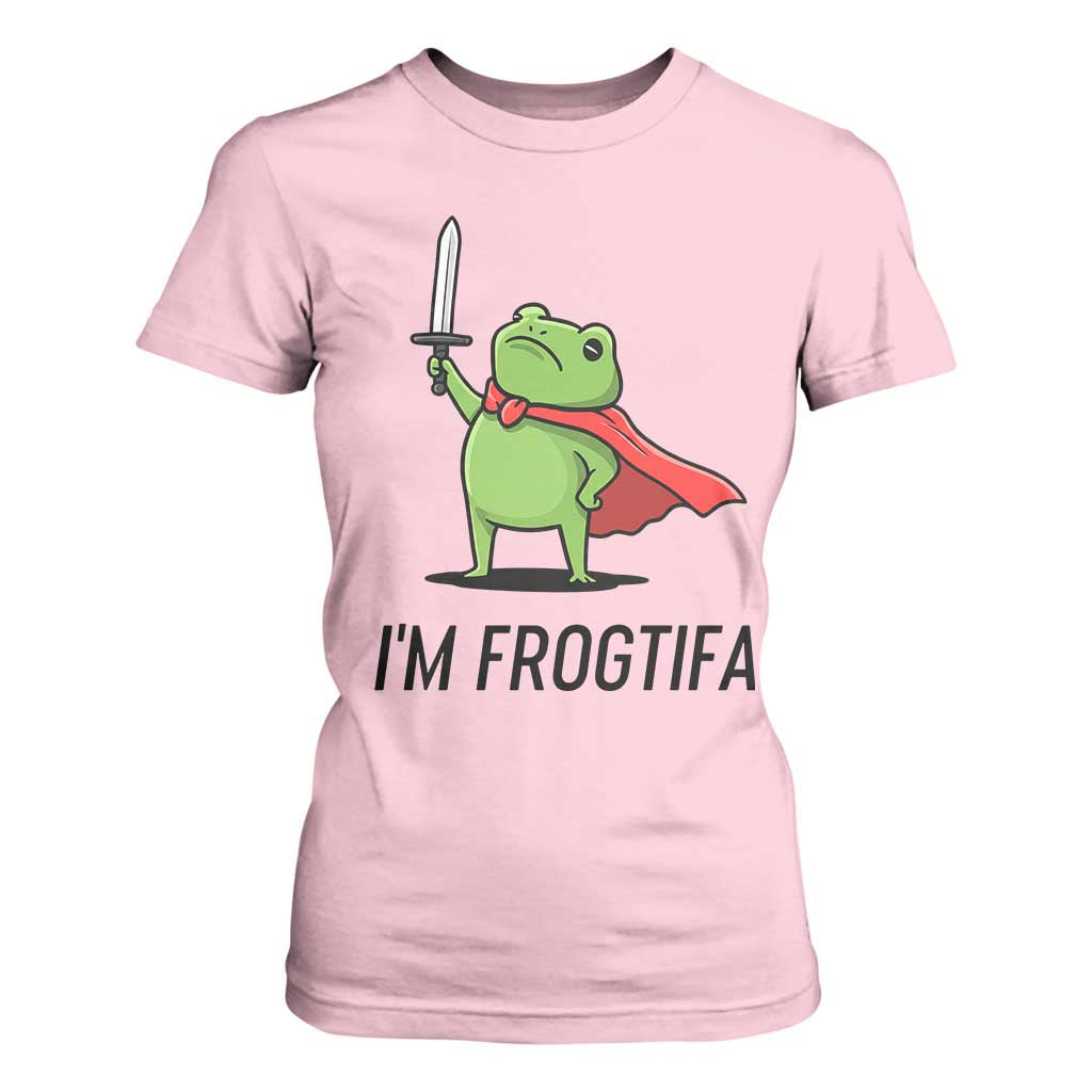 Funny Huzzah Frog T Shirt For Women Im Frogtifa Knight Resist Protest TS02 Light Pink Print Your Wear