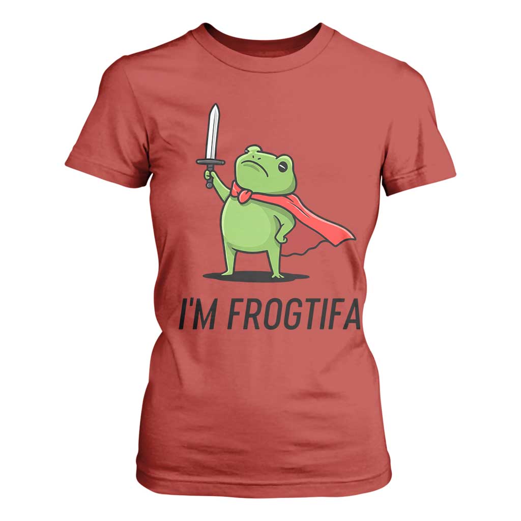 Funny Huzzah Frog T Shirt For Women Im Frogtifa Knight Resist Protest TS02 Red Print Your Wear
