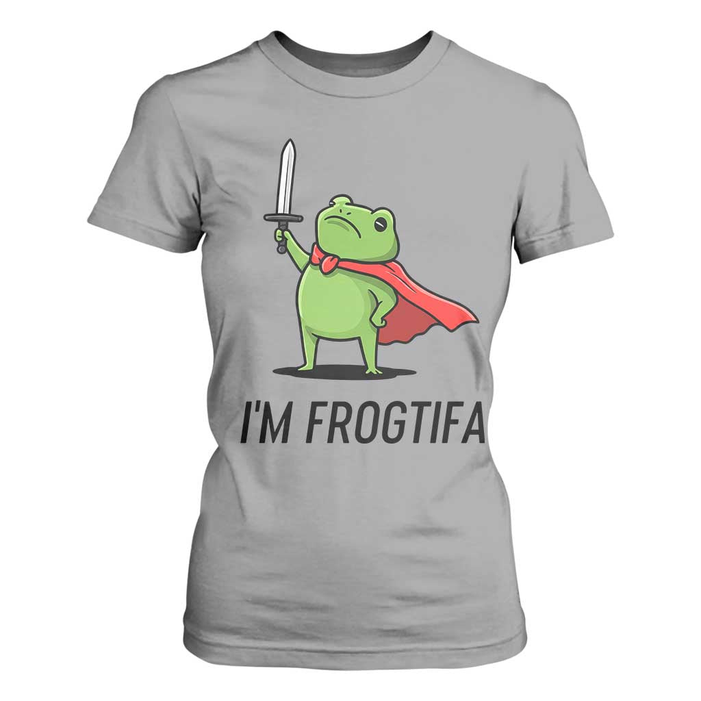Funny Huzzah Frog T Shirt For Women Im Frogtifa Knight Resist Protest TS02 Sport Gray Print Your Wear