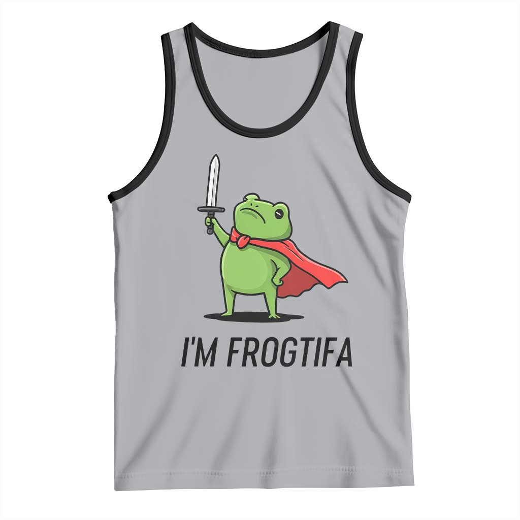 Funny Huzzah Frog Tank Top Im Frogtifa Knight Resist Protest TS02 Athletic Heather Black Print Your Wear