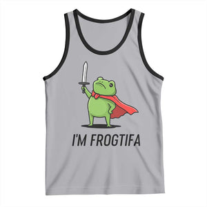 Funny Huzzah Frog Tank Top Im Frogtifa Knight Resist Protest TS02 Athletic Heather Black Print Your Wear