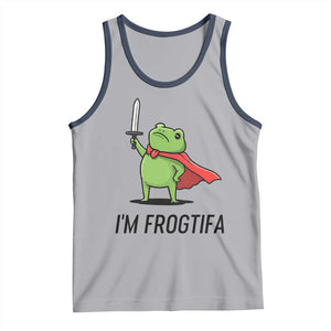 Funny Huzzah Frog Tank Top Im Frogtifa Knight Resist Protest TS02 Athletic Heather Navy Print Your Wear