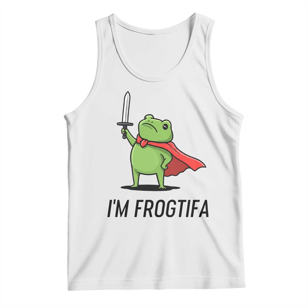 Funny Huzzah Frog Tank Top Im Frogtifa Knight Resist Protest TS02 White Print Your Wear
