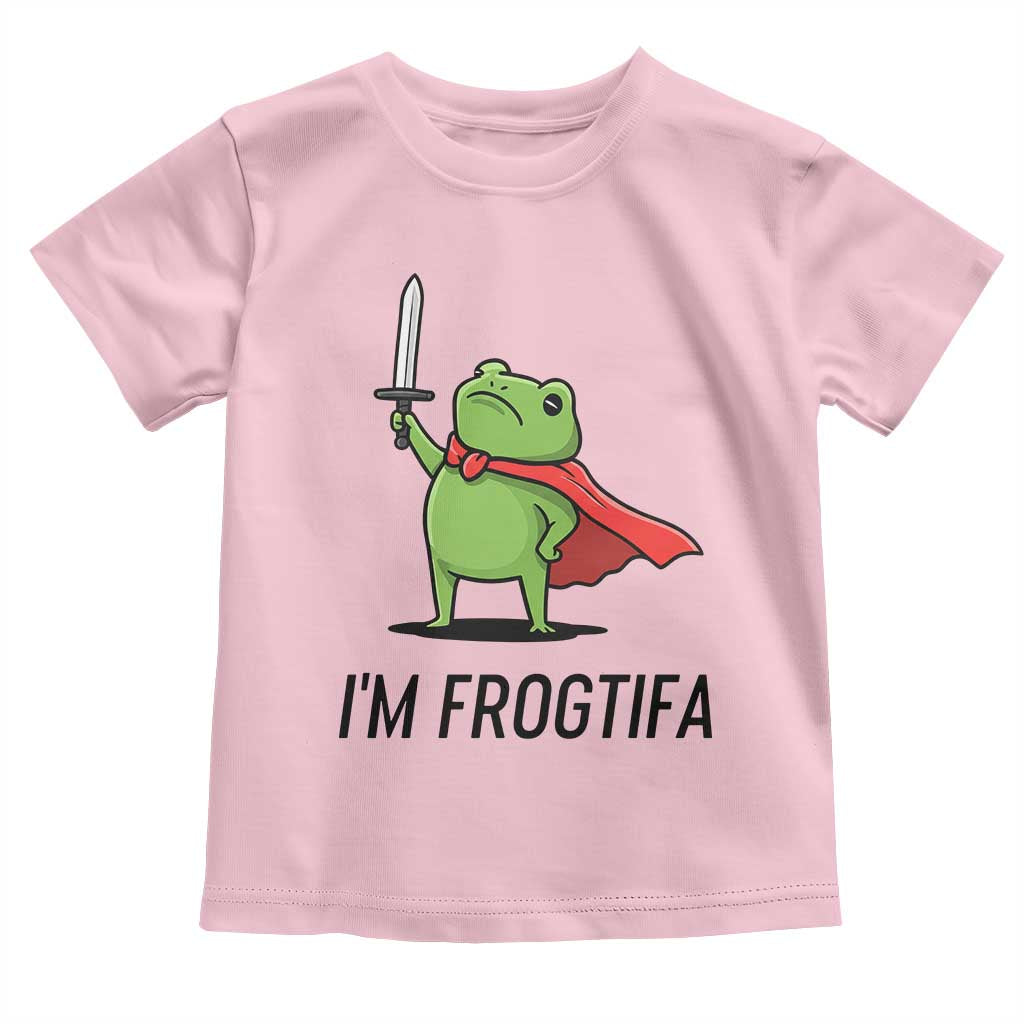 Funny Huzzah Frog Toddler T Shirt Im Frogtifa Knight Resist Protest TS02 Light Pink Print Your Wear