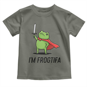 Funny Huzzah Frog Toddler T Shirt Im Frogtifa Knight Resist Protest TS02 Military Green Print Your Wear