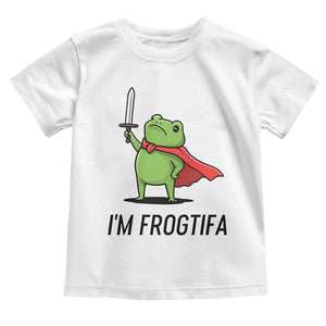 Funny Huzzah Frog Toddler T Shirt Im Frogtifa Knight Resist Protest TS02 White Print Your Wear