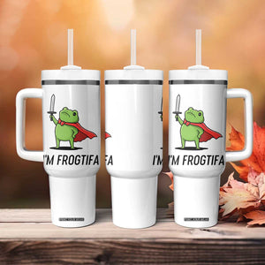 Funny Huzzah Frog Tumbler With Handle Im Frogtifa Knight Resist Protest TS02 Print Your Wear