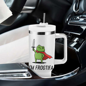 Funny Huzzah Frog Tumbler With Handle Im Frogtifa Knight Resist Protest TS02 Print Your Wear
