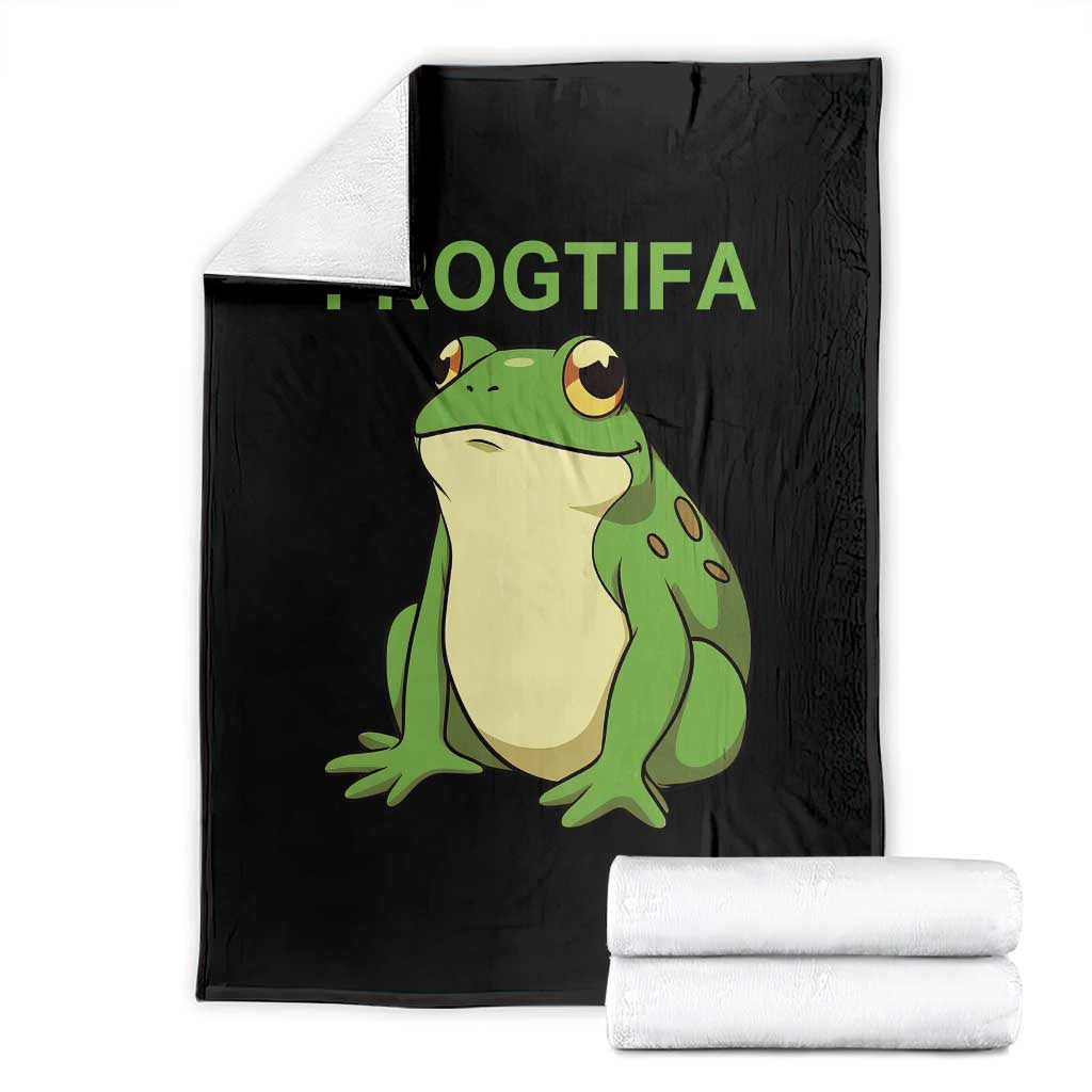 Funny Frogtifa Throw Blanket Resist Frog Protest Against Fascism - Print Your Wear