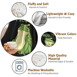 Funny Frogtifa Throw Blanket Resist Frog Protest Against Fascism TS02 Print Your Wear