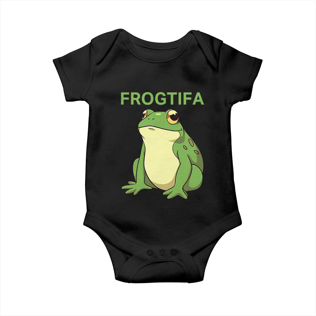 Funny Frogtifa Baby Onesie Resist Frog Protest Against Fascism TS02 Black Print Your Wear
