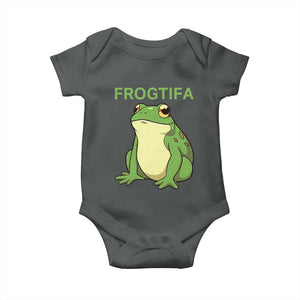 Funny Frogtifa Baby Onesie Resist Frog Protest Against Fascism TS02 Dark Heather Print Your Wear
