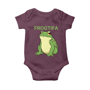 Funny Frogtifa Baby Onesie Resist Frog Protest Against Fascism TS02 Maroon Print Your Wear