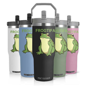 Funny Frogtifa Flip Straw Tumbler Resist Frog Protest Against Fascism TS02 Print Your Wear