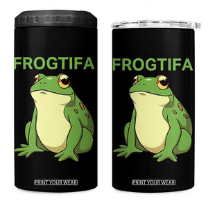 Funny Frogtifa 4 in 1 Can Cooler Tumbler Resist Frog Protest Against Fascism TS02 One Size: 16 oz Black Print Your Wear
