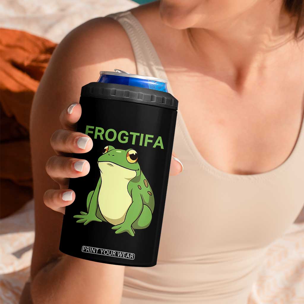 Funny Frogtifa 4 in 1 Can Cooler Tumbler Resist Frog Protest Against Fascism TS02 Print Your Wear
