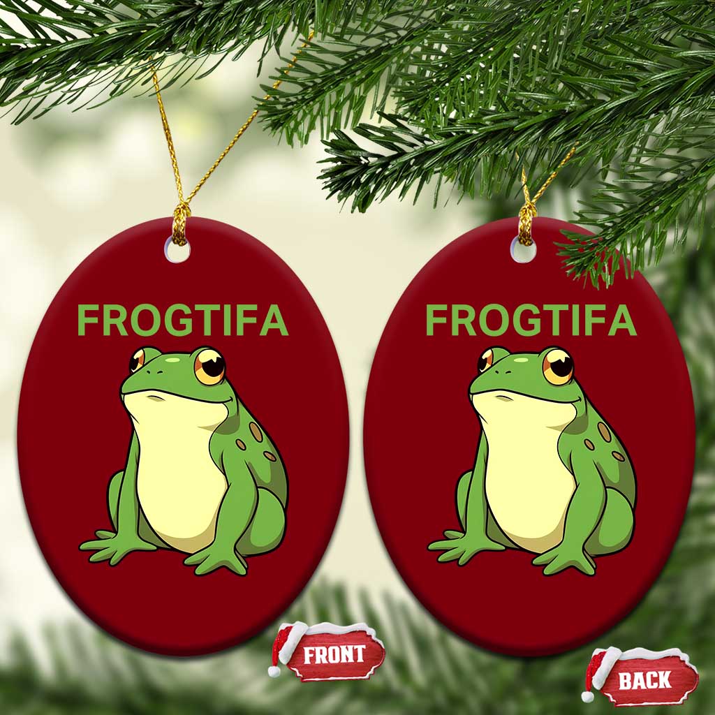 Funny Frogtifa Ceramic Ornament Resist Frog Protest Against Fascism TS02 Print Your Wear
