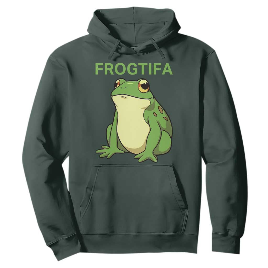 Funny Frogtifa Hoodie Resist Frog Protest Against Fascism TS02 Dark Forest Green Print Your Wear