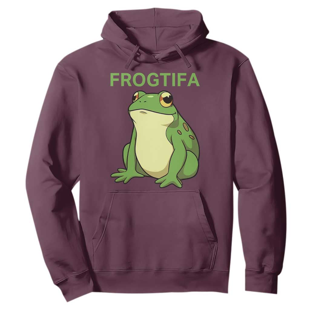 Funny Frogtifa Hoodie Resist Frog Protest Against Fascism TS02 Maroon Print Your Wear
