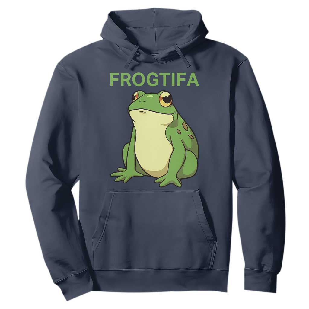 Funny Frogtifa Hoodie Resist Frog Protest Against Fascism TS02 Navy Print Your Wear