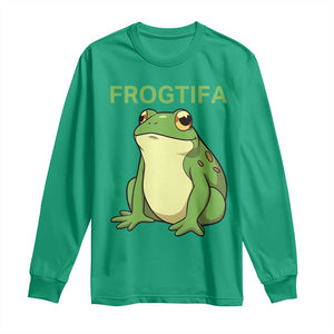 Funny Frogtifa Long Sleeve Shirt Resist Frog Protest Against Fascism TS02 Irish Green Print Your Wear