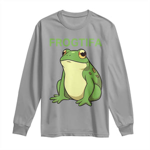 Funny Frogtifa Long Sleeve Shirt Resist Frog Protest Against Fascism TS02 Sport Gray Print Your Wear