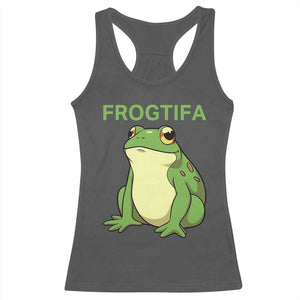 Funny Frogtifa Racerback Tank Top Resist Frog Protest Against Fascism TS02 Dark Heather Print Your Wear