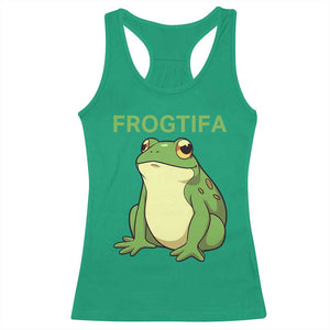 Funny Frogtifa Racerback Tank Top Resist Frog Protest Against Fascism TS02 Irish Green Print Your Wear