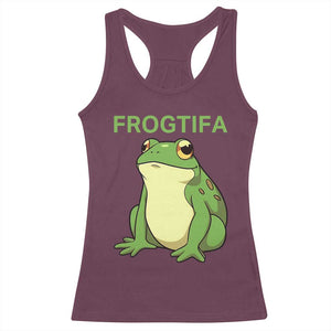 Funny Frogtifa Racerback Tank Top Resist Frog Protest Against Fascism TS02 Maroon Print Your Wear