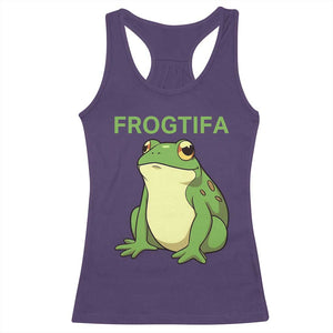 Funny Frogtifa Racerback Tank Top Resist Frog Protest Against Fascism TS02 Purple Print Your Wear