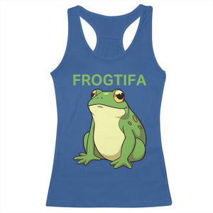 Funny Frogtifa Racerback Tank Top Resist Frog Protest Against Fascism TS02 Royal Blue Print Your Wear