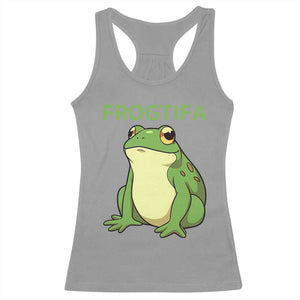 Funny Frogtifa Racerback Tank Top Resist Frog Protest Against Fascism TS02 Sport Gray Print Your Wear