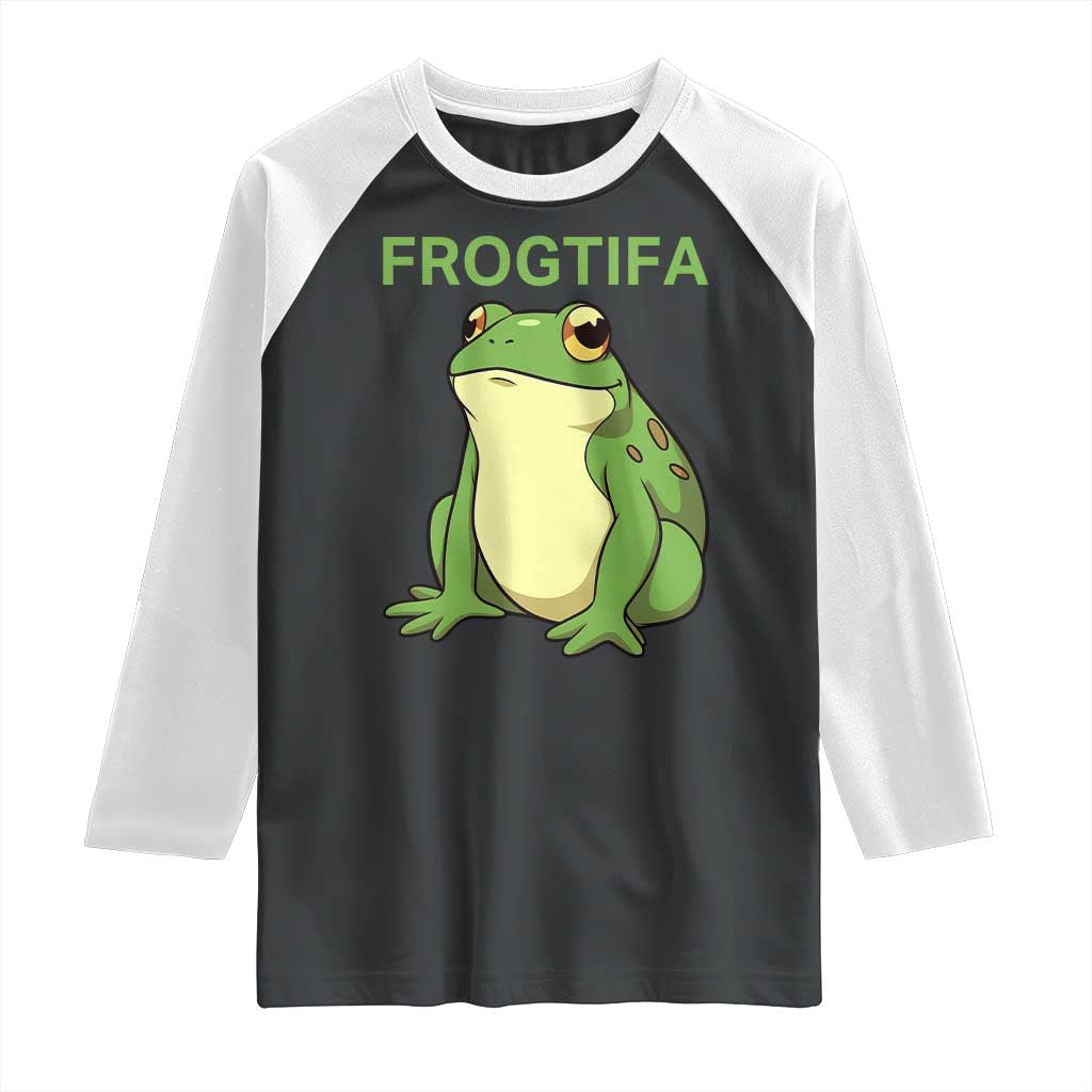 Funny Frogtifa Raglan Shirt Resist Frog Protest Against Fascism TS02 Black White Print Your Wear