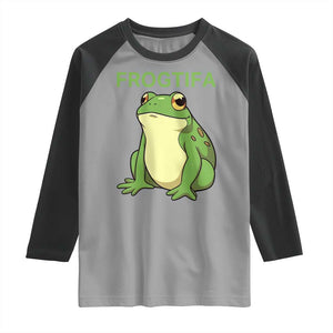 Funny Frogtifa Raglan Shirt Resist Frog Protest Against Fascism TS02 Sport Gray Black Print Your Wear