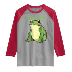 Funny Frogtifa Raglan Shirt Resist Frog Protest Against Fascism TS02 Sport Gray Red Print Your Wear