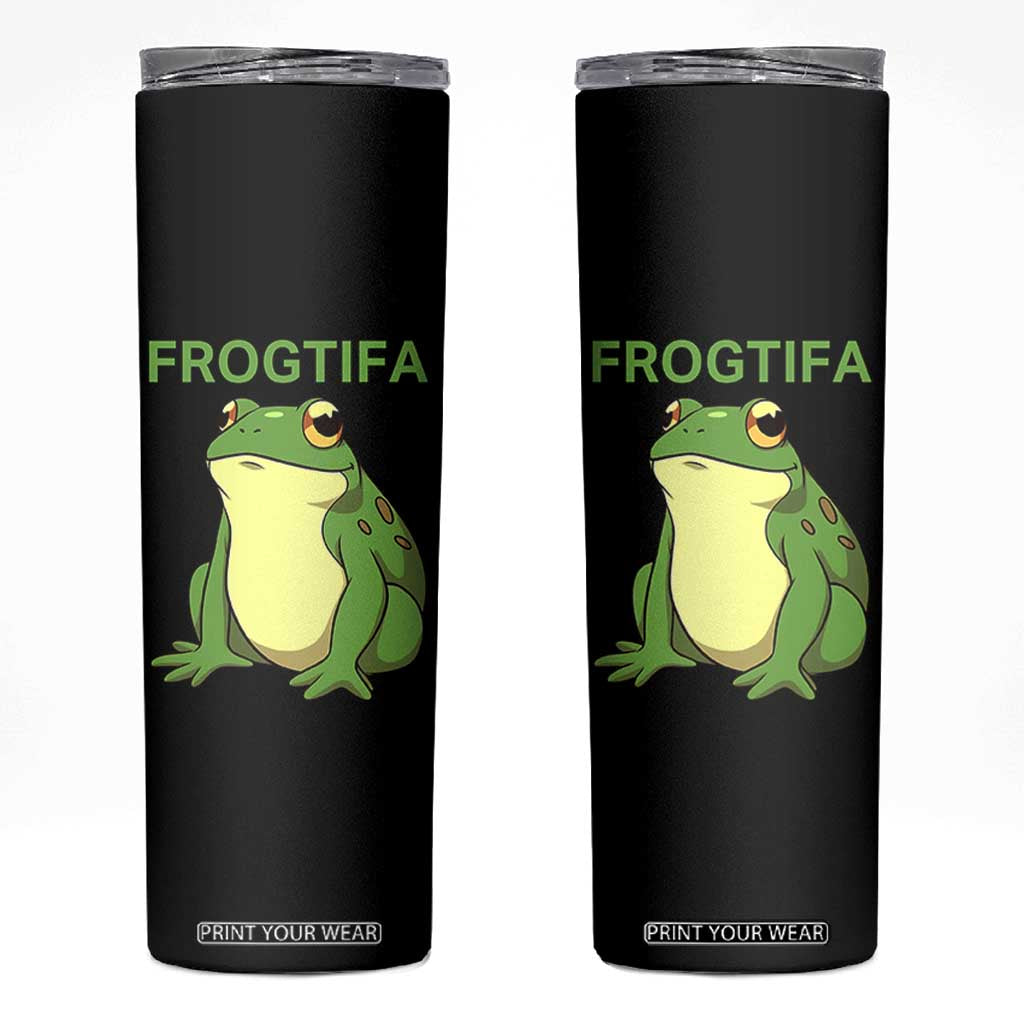 Funny Frogtifa Skinny Tumbler Resist Frog Protest Against Fascism TS02 Black Print Your Wear