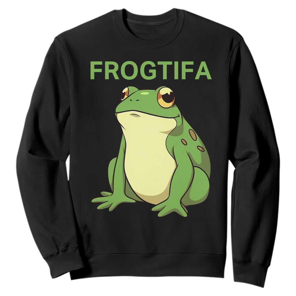 Funny Frogtifa Sweatshirt Resist Frog Protest Against Fascism TS02 Black Print Your Wear
