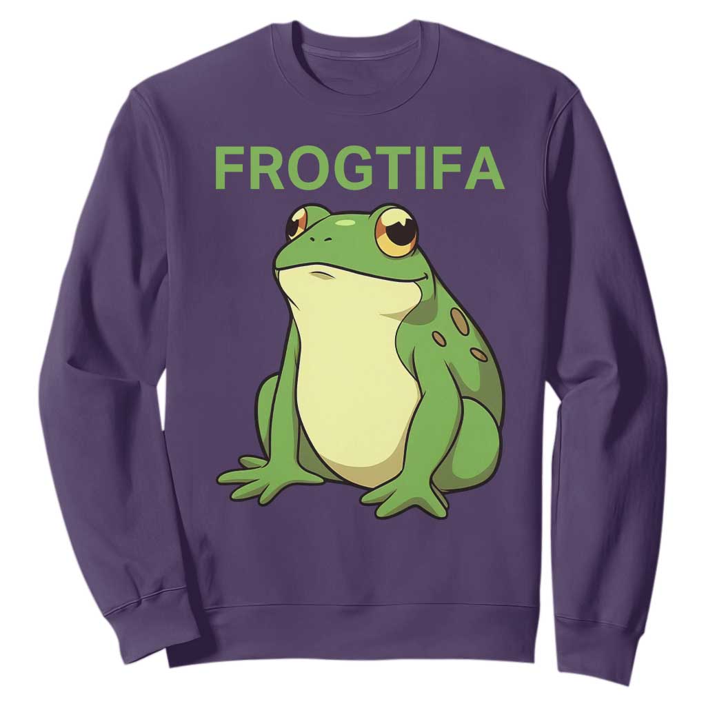 Funny Frogtifa Sweatshirt Resist Frog Protest Against Fascism TS02 Purple Print Your Wear